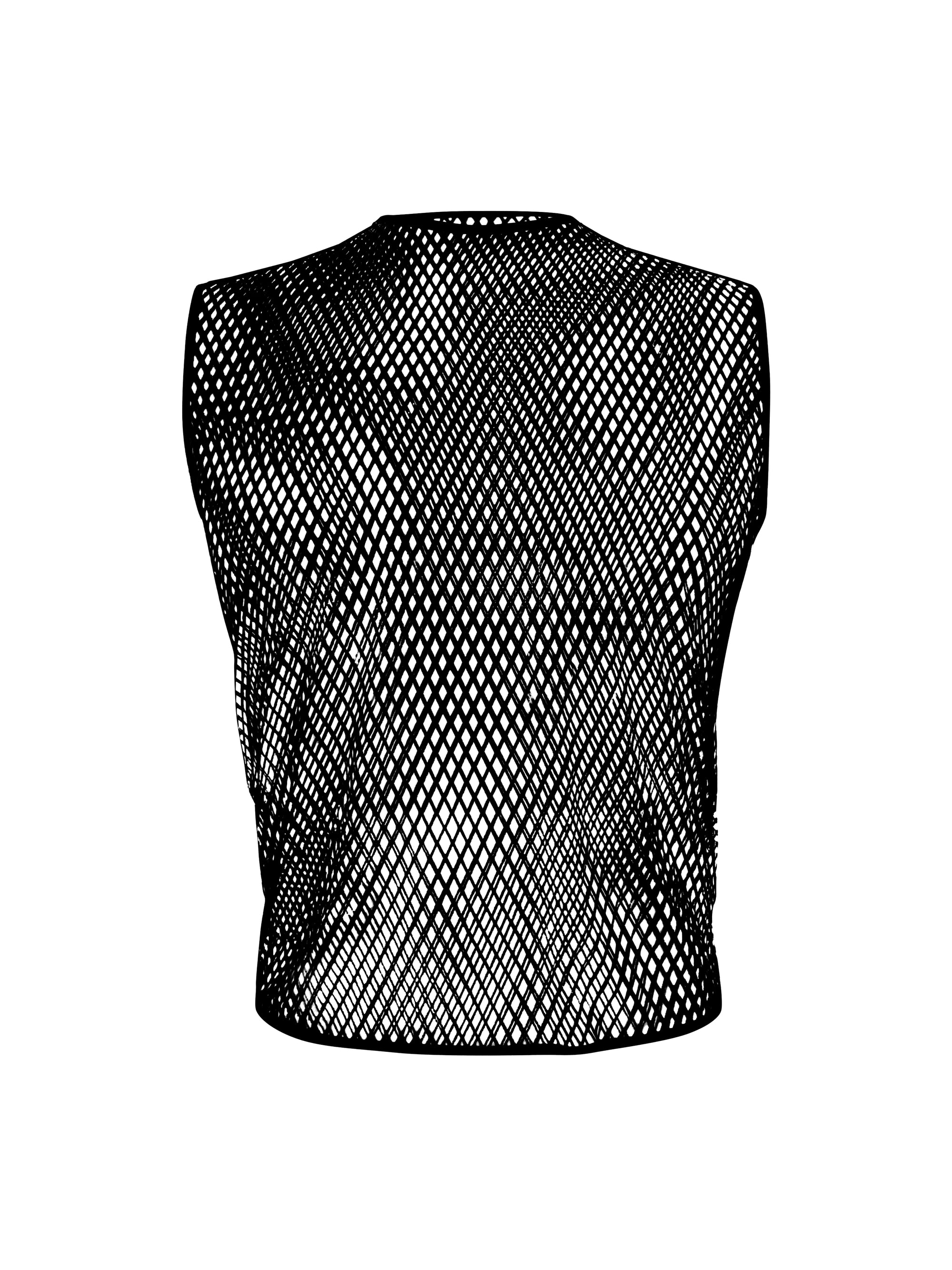 Fishnet Muscle T READY TO SHIP Medium / Black Mens - Vex Inc. | Latex Clothing