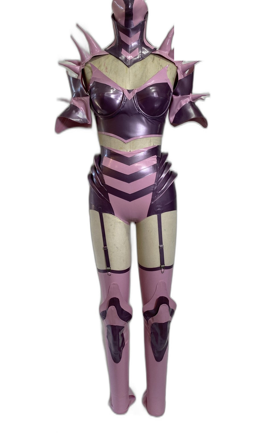 Purple sci-fi latex armor by Vex Clothing