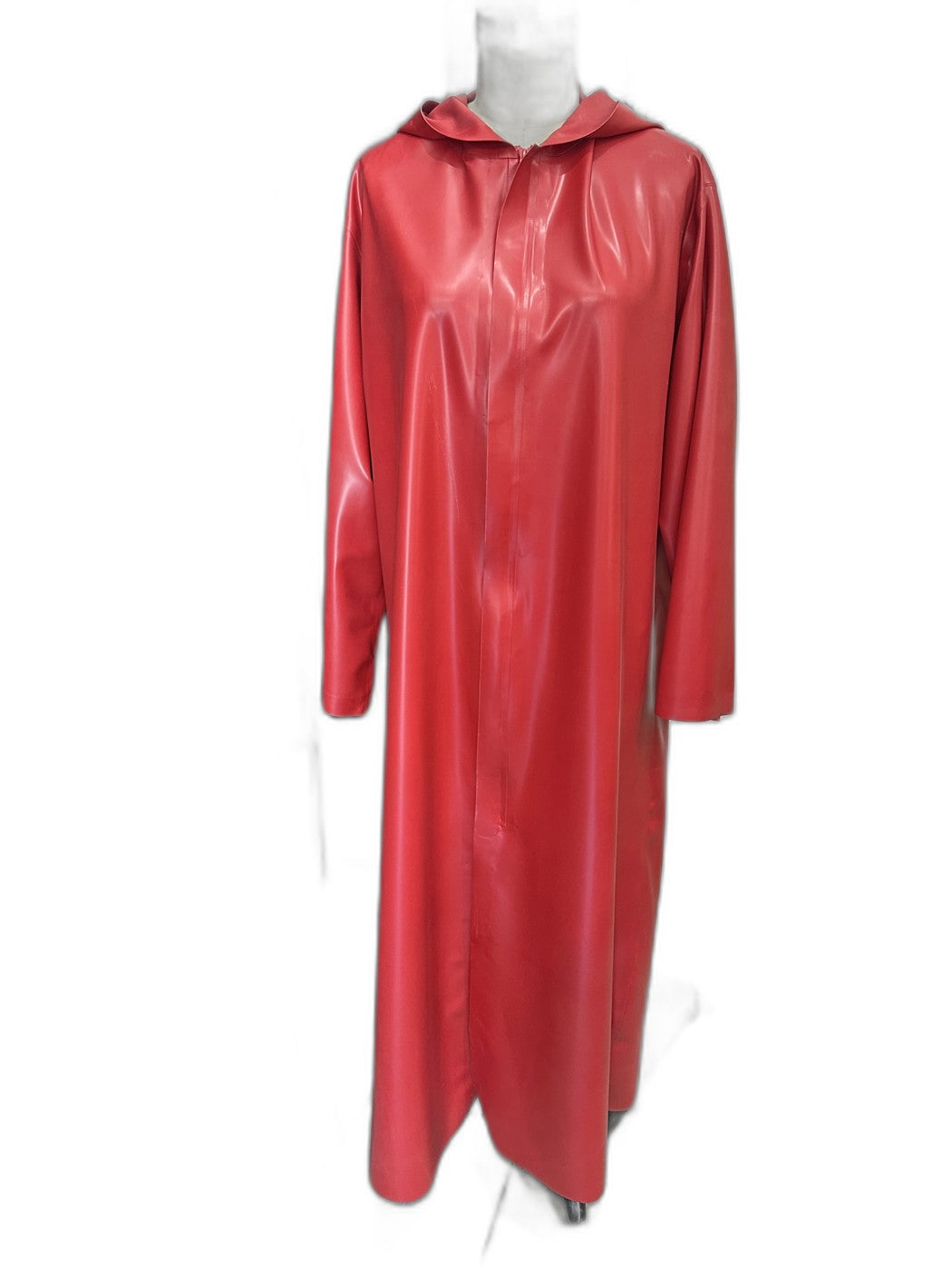 Floor-length red latex hooded robe built for the Fear Street premiere