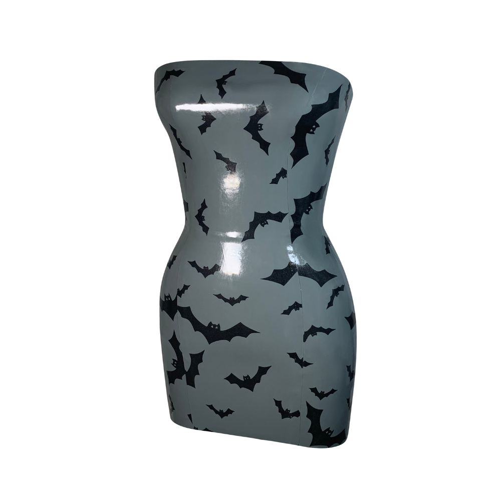 Bat Print Tube Dress READY TO SHIP   - Vex Inc. | Latex Clothing