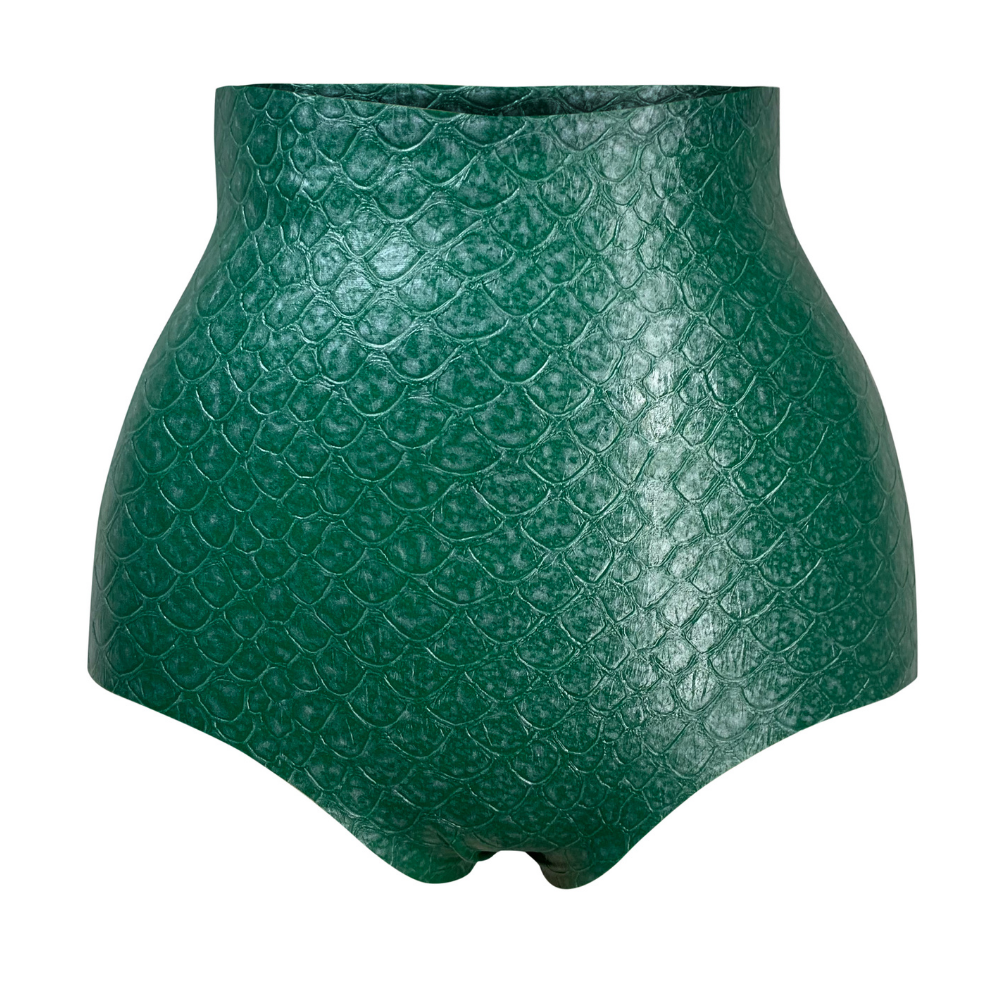 Print Marilyn Knickers READY TO SHIP Small / Metallic Green Textured Mermaid Womens - Vex Inc. | Latex Clothing