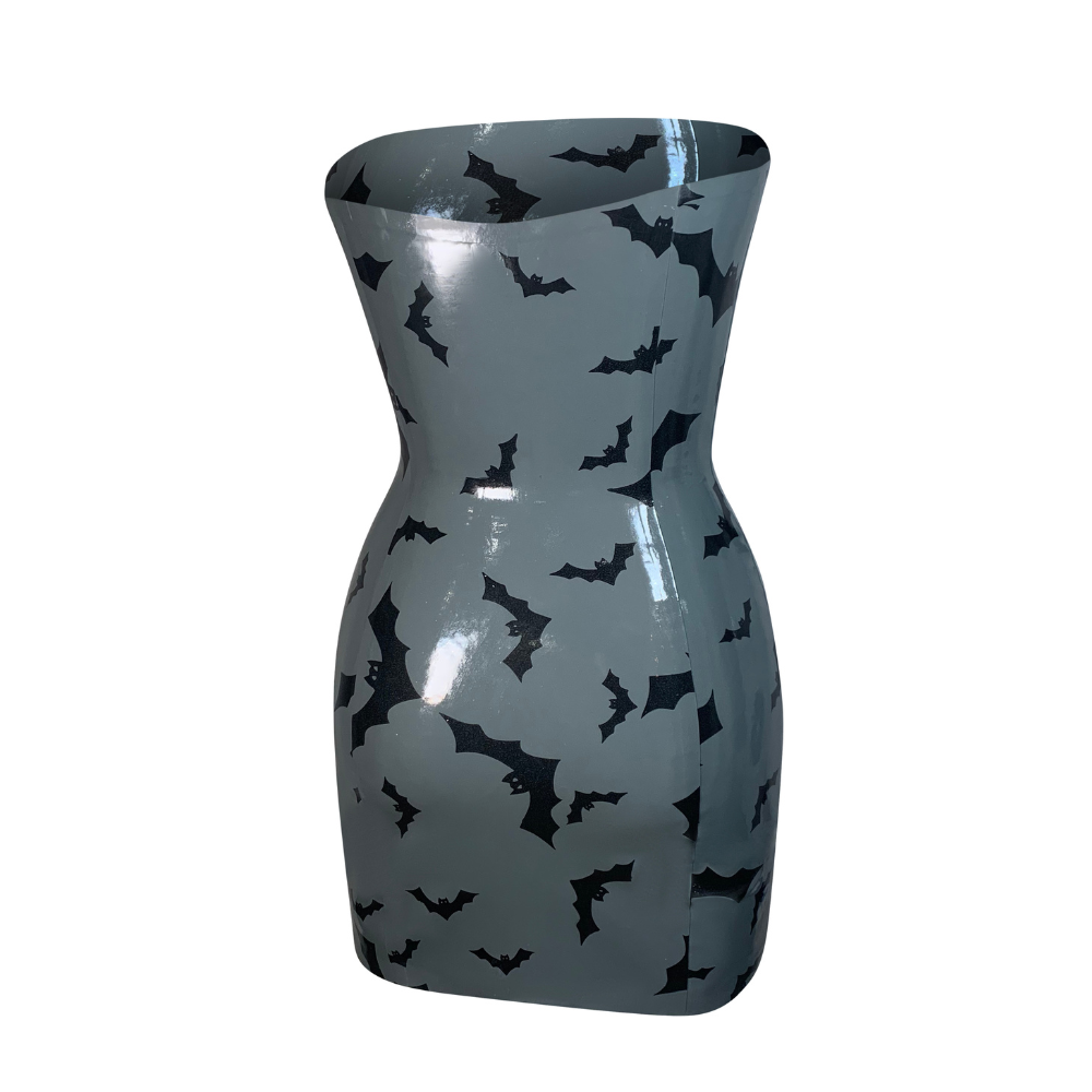 Bat Print Tube Dress READY TO SHIP   - Vex Inc. | Latex Clothing