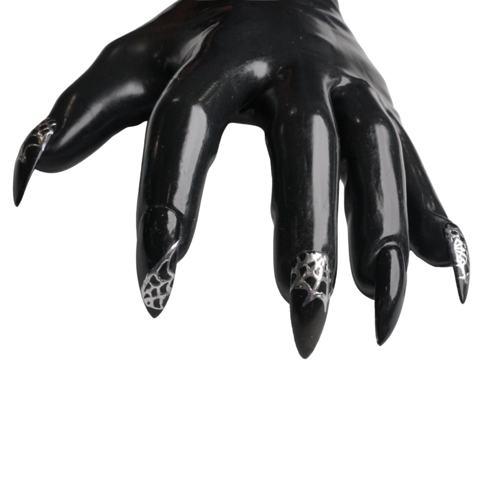 Lucifer Gloves - Spider Web Nails Edition - ONE OF A KIND - READY TO SHIP - Vex Inc. | Latex Clothing