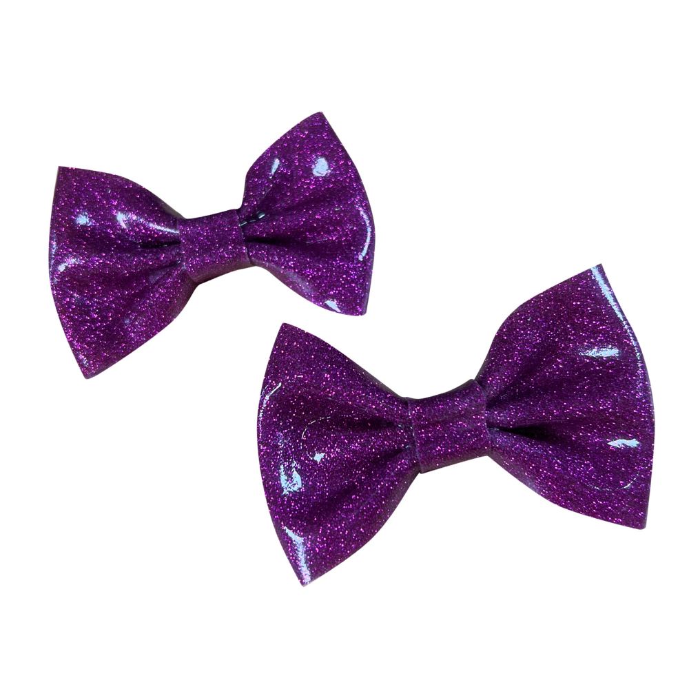 ONE OF A KIND Glitter Hair Bows READY TO SHIP Purple Glitter Womens - Vex Inc. | Latex Clothing