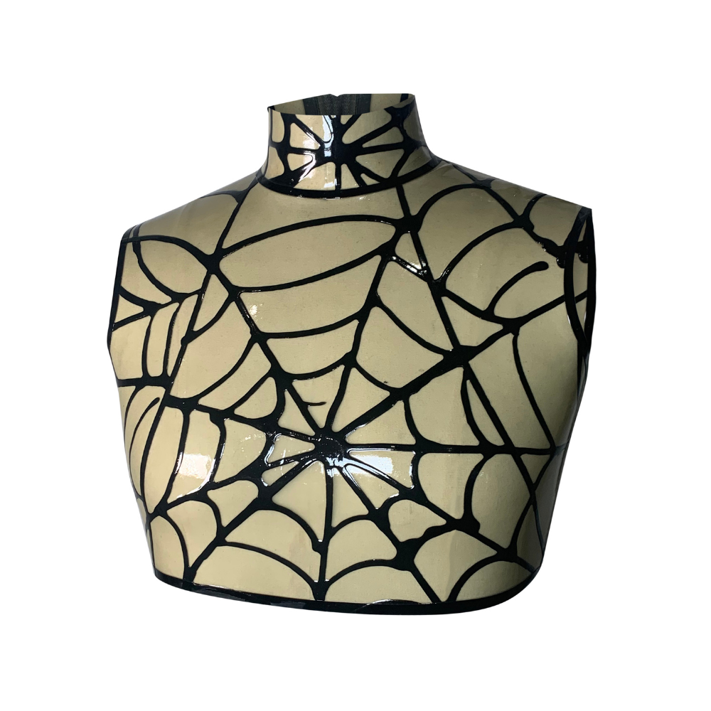 (ONE OF A KIND) Spider Web Plush Print Crop READY TO SHIP