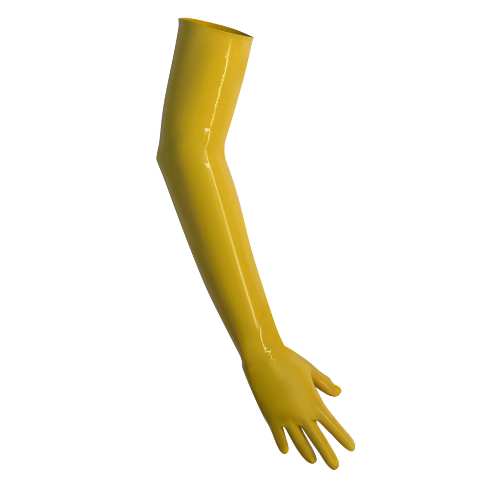 Long Streamline Latex Gloves READY TO SHIP XS / Yellow Womens - Vex Inc. | Latex Clothing