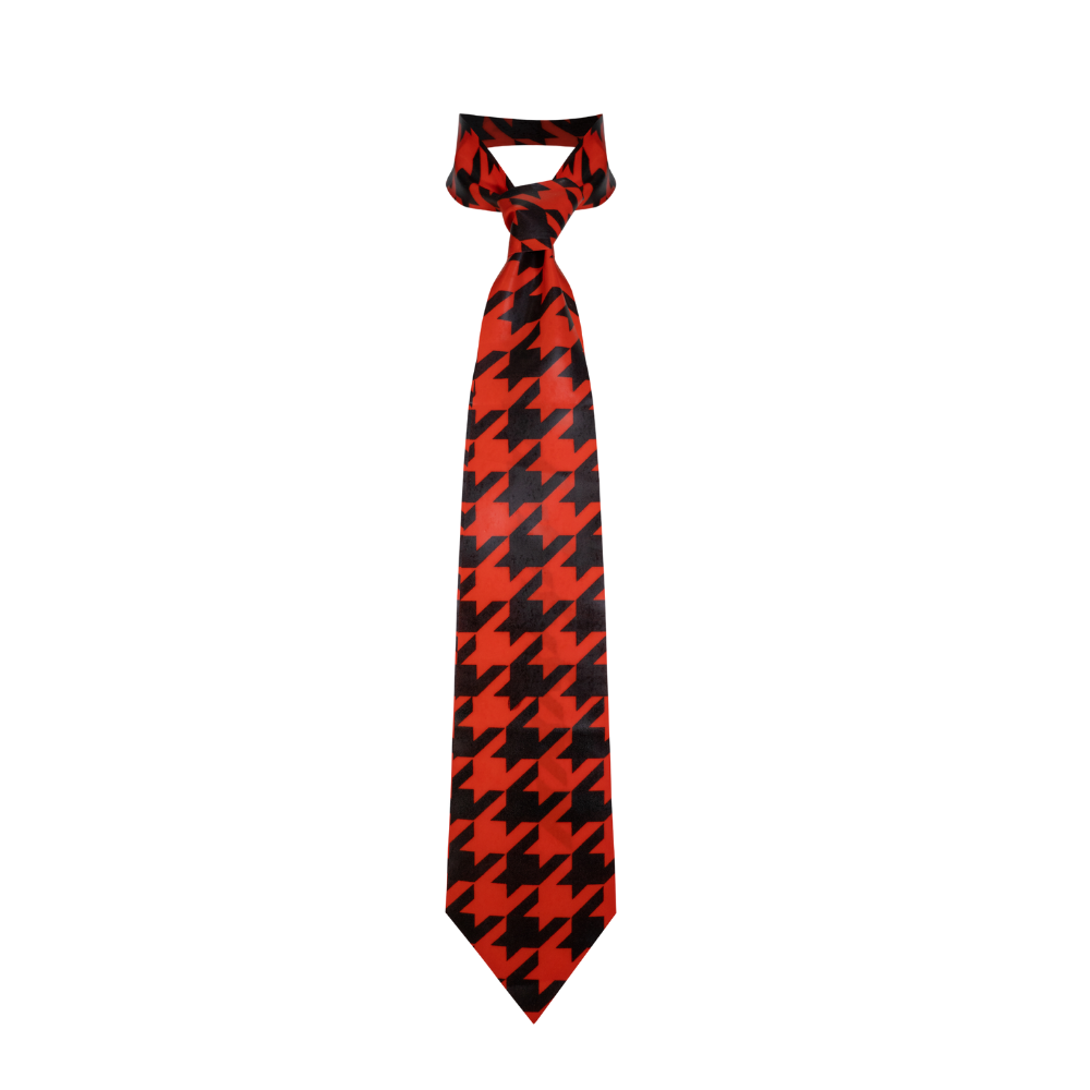 (ONE OF A KIND) Mens Red Hounds Tooth Print Tie READY TO SHIP  MEN LATEX ACCESSORIES - Vex Inc. | Latex Clothing