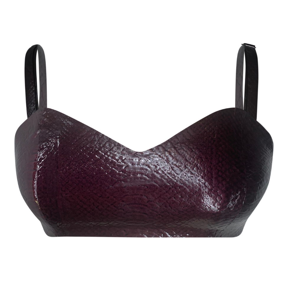 Print Touch Me Bralette Plum Snake READY TO SHIP Large / Plum Snake - Vex Inc. | Latex Clothing
