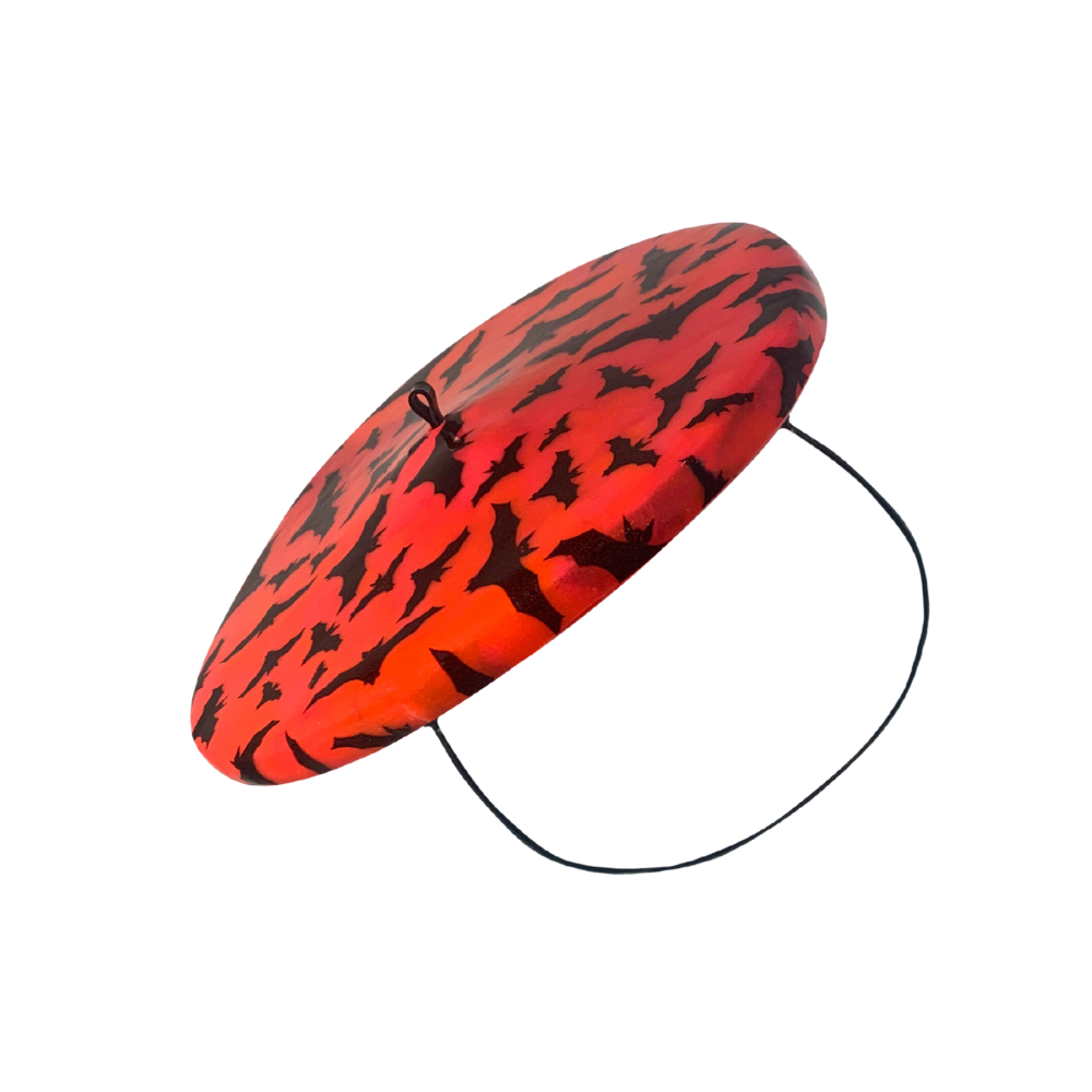 UV Glow Bat Print Mini Beret READY TO SHIP  Womens - Vex Inc. | Latex Clothing