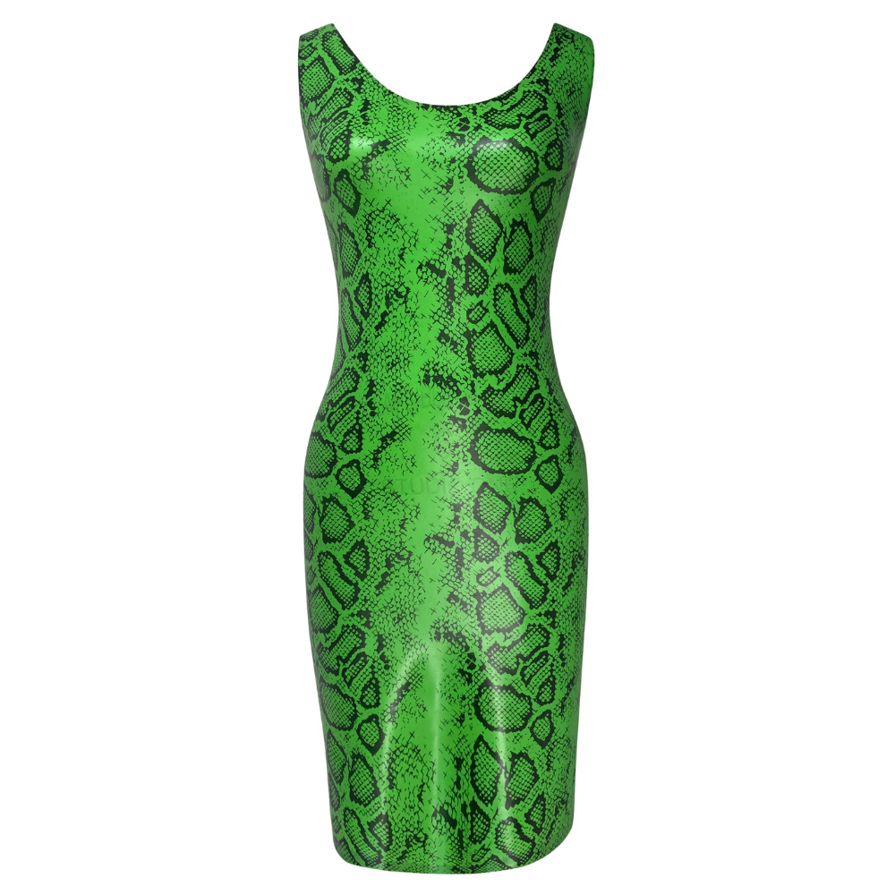 Print Tank Dress READY TO SHIP Medium / Green Snake Womens - Vex Inc. | Latex Clothing