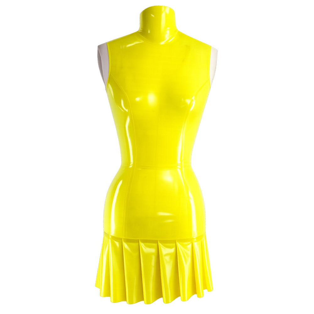 Itty Bitty Dress READY TO SHIP Small / UV Transparent Yellow Womens - Vex Inc. | Latex Clothing