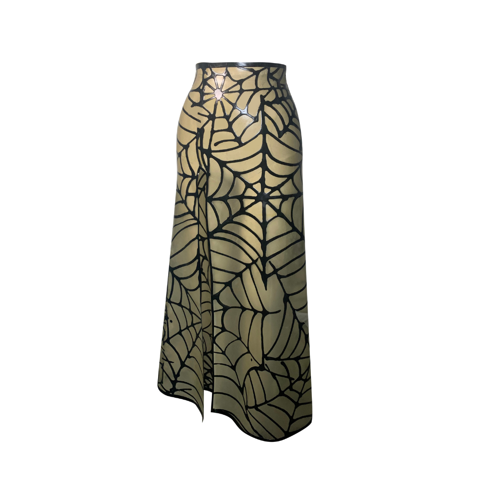 Spider Web Print Love Dies Skirt READY TO SHIP   - Vex Inc. | Latex Clothing