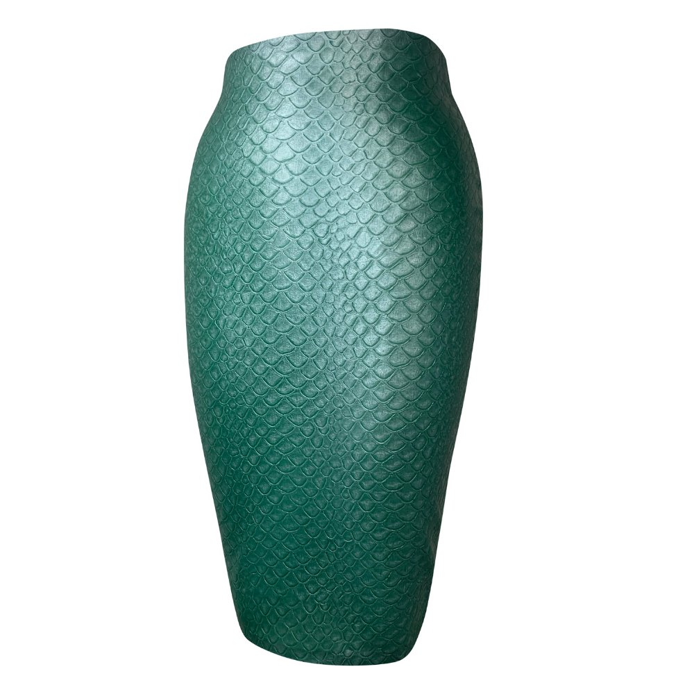 Print Pencil Skirt READY TO SHIP XL / Metallic Green Textured Mermaid Womens - Vex Inc. | Latex Clothing