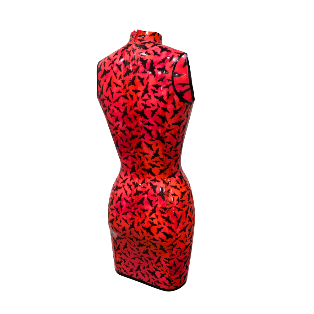(ONE OF A KIND) UV Glow Bat Sleeveless Dress READY TO SHIP  Womens - Vex Inc. | Latex Clothing