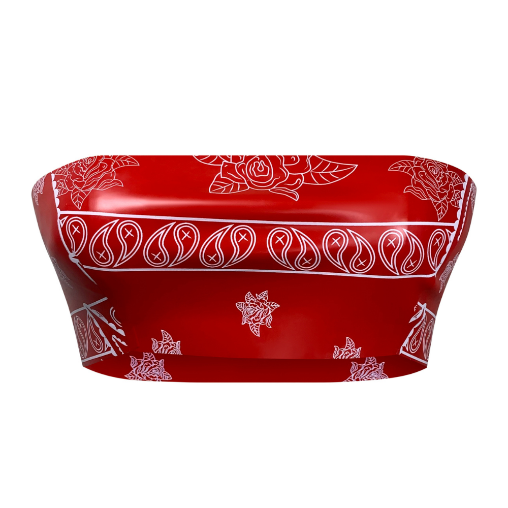 Bandana Tube Top READY TO SHIP Red / Small - Vex Inc. | Latex Clothing