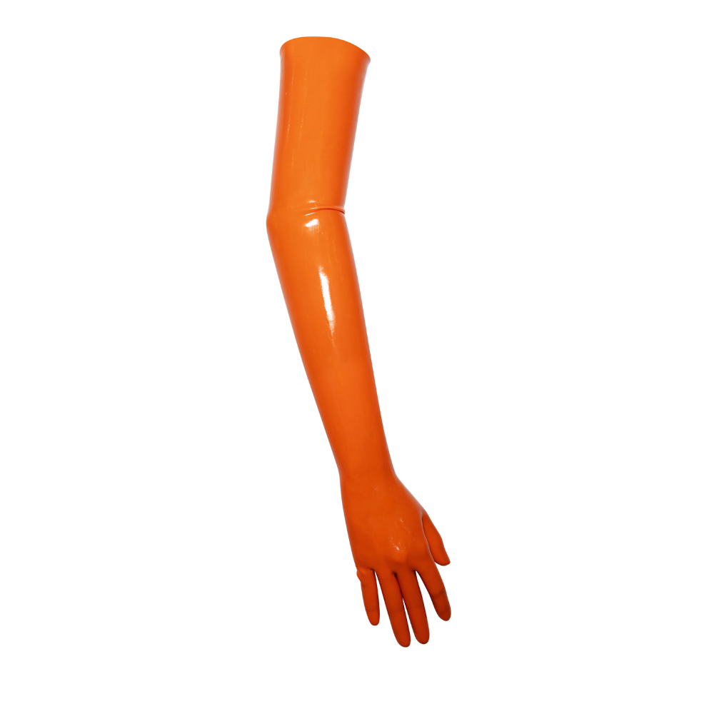 Long Streamline Latex Gloves READY TO SHIP XS / Orange Womens - Vex Inc. | Latex Clothing
