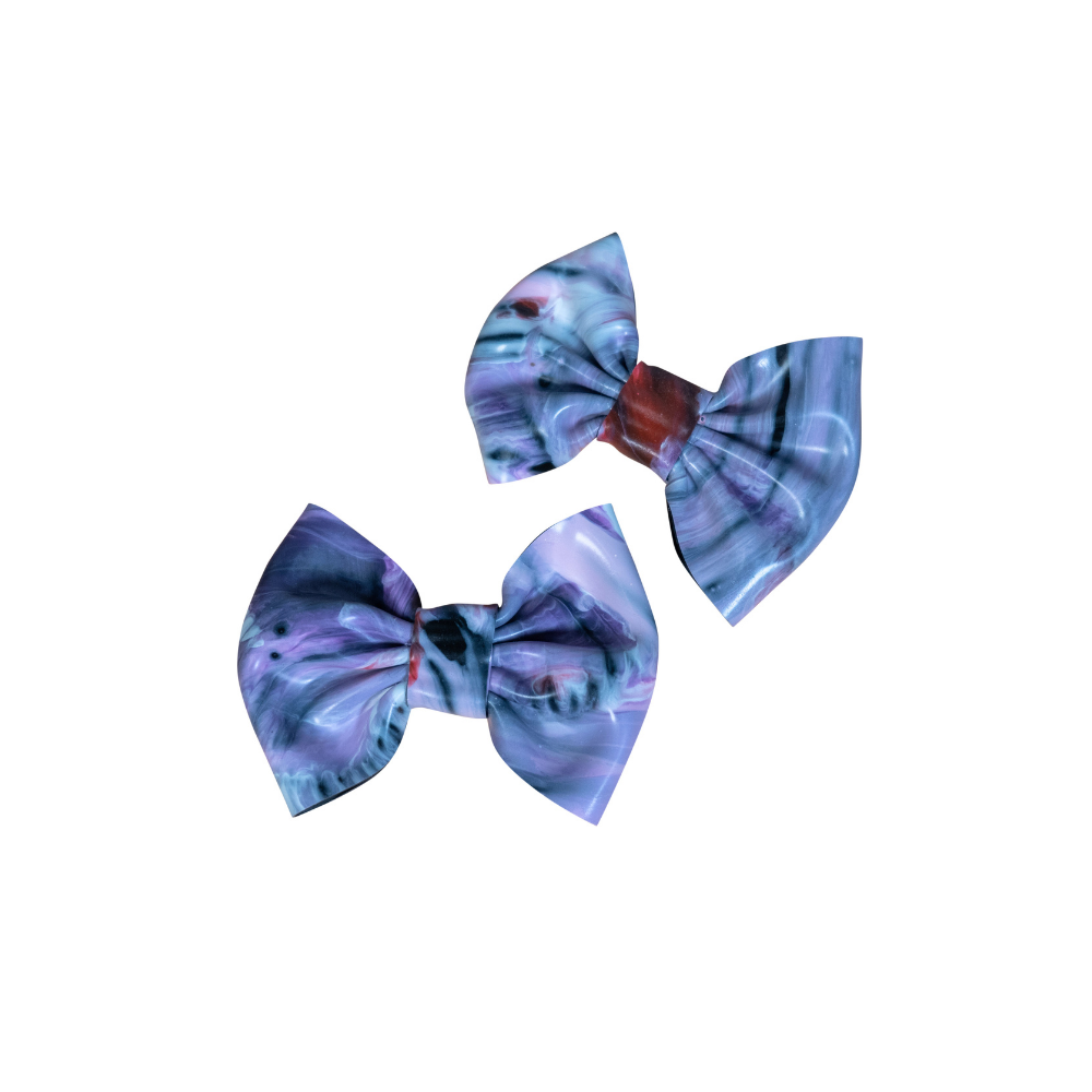 (ONE OF A KIND) Purple Planet Print Latex Bows READY TO SHIP  Womens - Vex Inc. | Latex Clothing