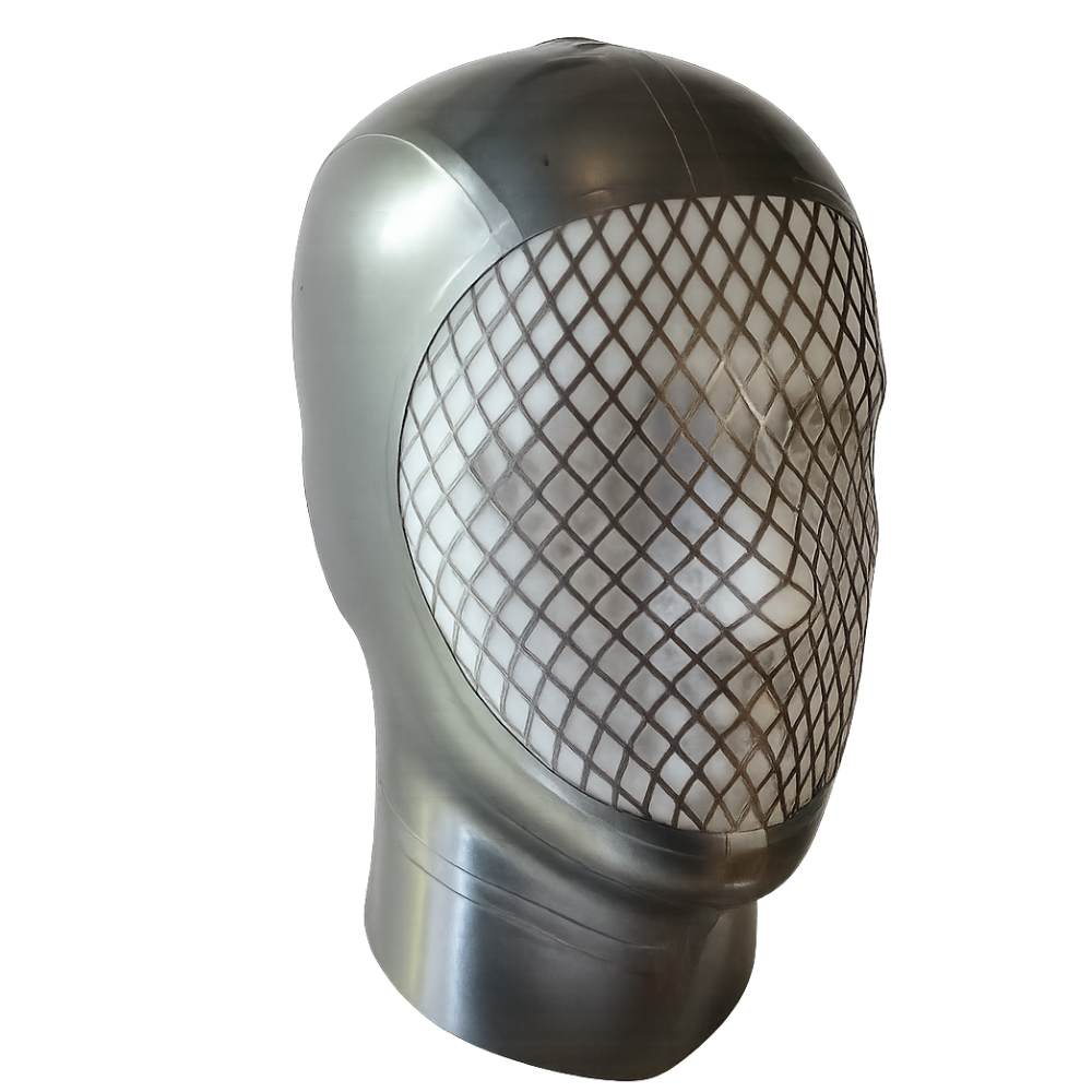 Fishnet Mask READY TO SHIP 21" / 14" / Pewter Womens - Vex Inc. | Latex Clothing