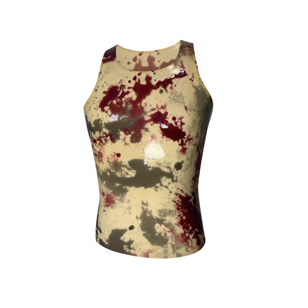 LAST OF Red Water Marble Print Tank READY TO SHIP Small Mens - Vex Inc. | Latex Clothing