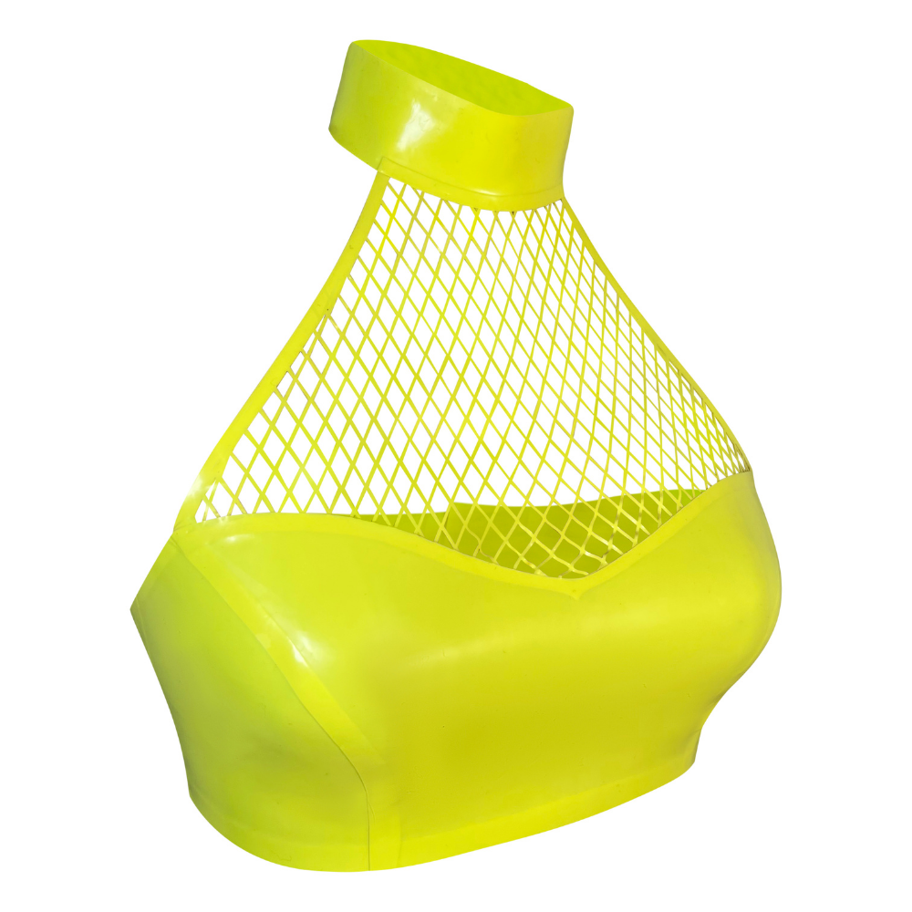 UV GLOW Fishnet Halter Top READY TO SHIP Small / Vibrant Yellow Womens - Vex Inc. | Latex Clothing