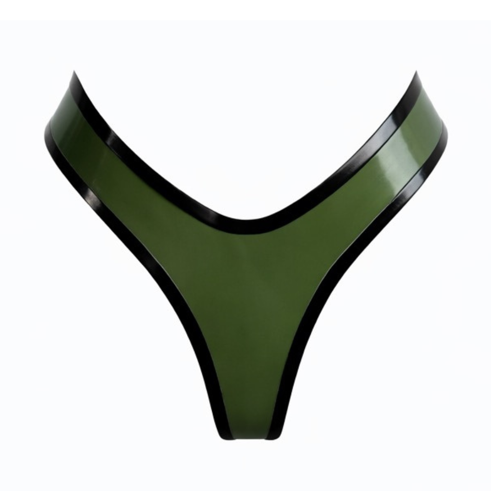Starfall Thong READY TO SHIP Transparent Olive / XS - Vex Inc. | Latex Clothing