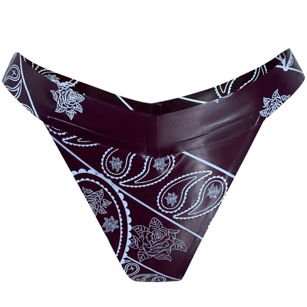 Bandana Print High Cut Ruby Thong READY TO SHIP Small / Ruby Womens - Vex Inc. | Latex Clothing
