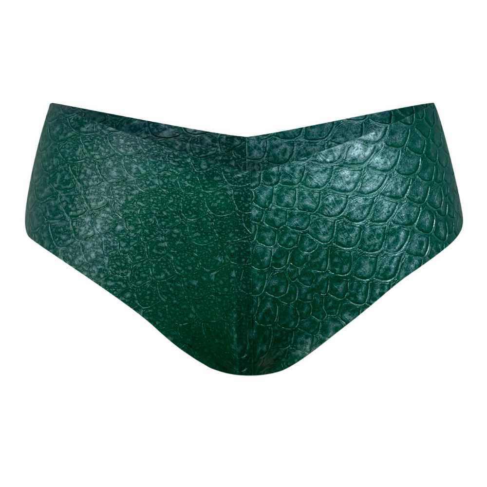 Print Boy Shorts READY TO SHIP Small / Metallic Green Textured Mermaid Womens - Vex Inc. | Latex Clothing