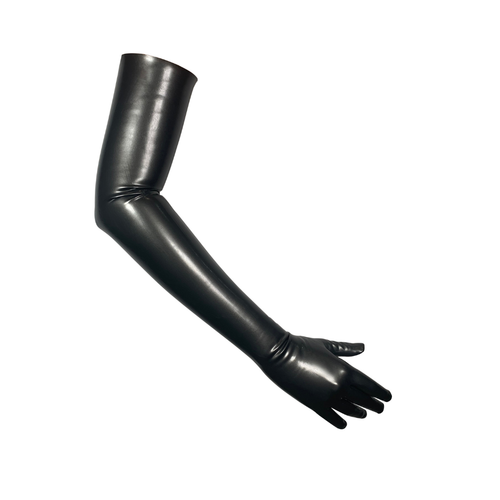 Handmade Long Latex Gloves READY TO SHIP Small / Pewter Womens - Vex Inc. | Latex Clothing