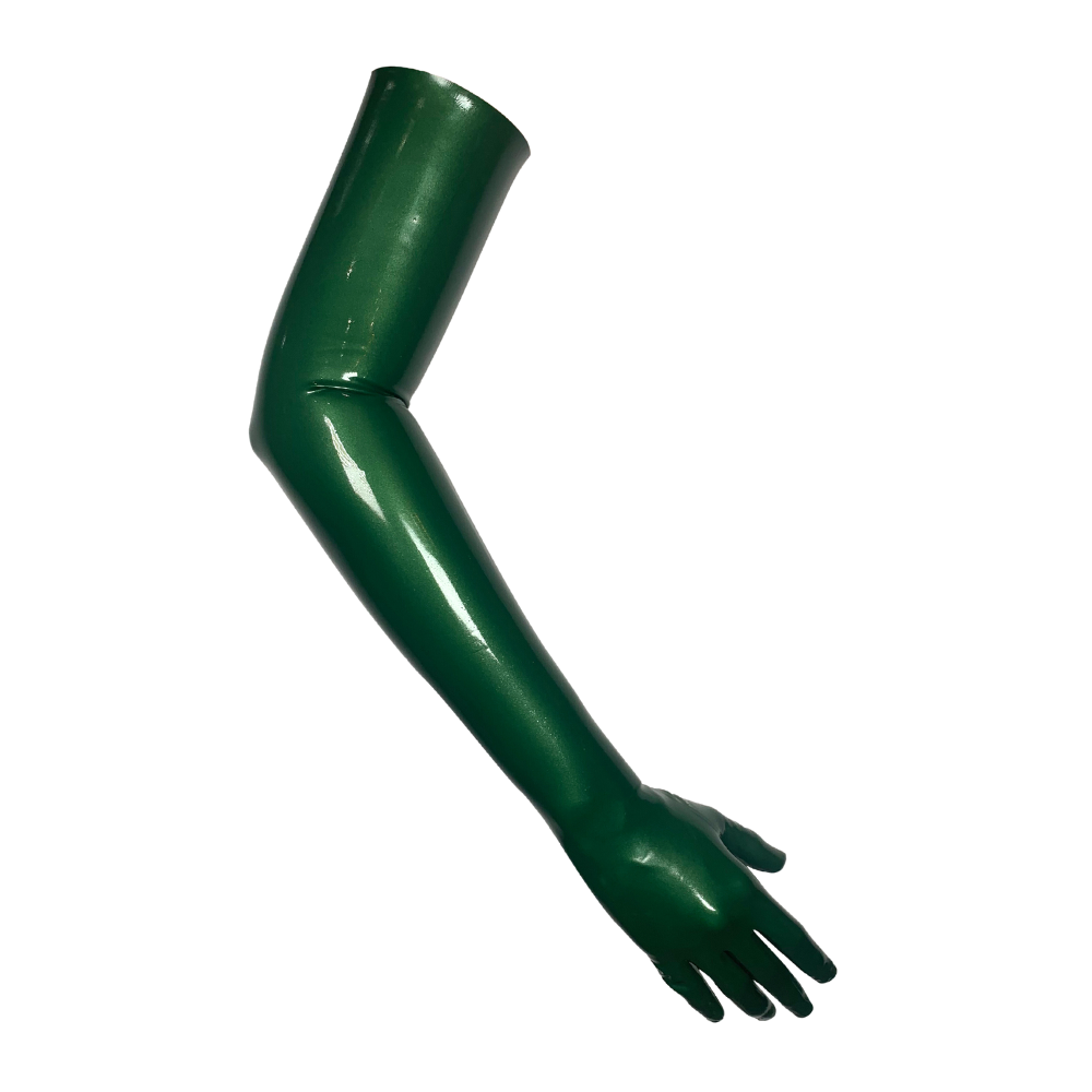 Handmade Long Latex Gloves READY TO SHIP Small / Metallic Green Womens - Vex Inc. | Latex Clothing