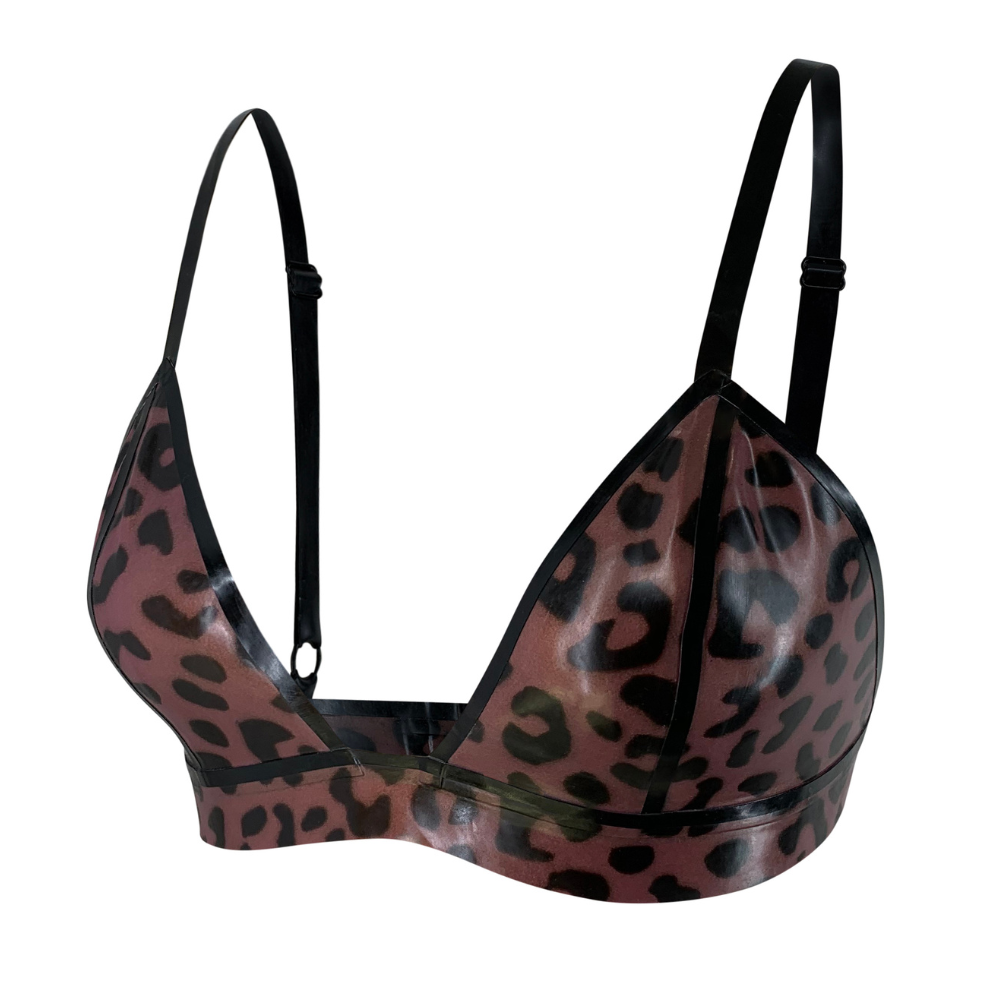Print Bad Girl Bralette READY TO SHIP Medium / Lilac Leopard - Vex Inc. | Latex Clothing