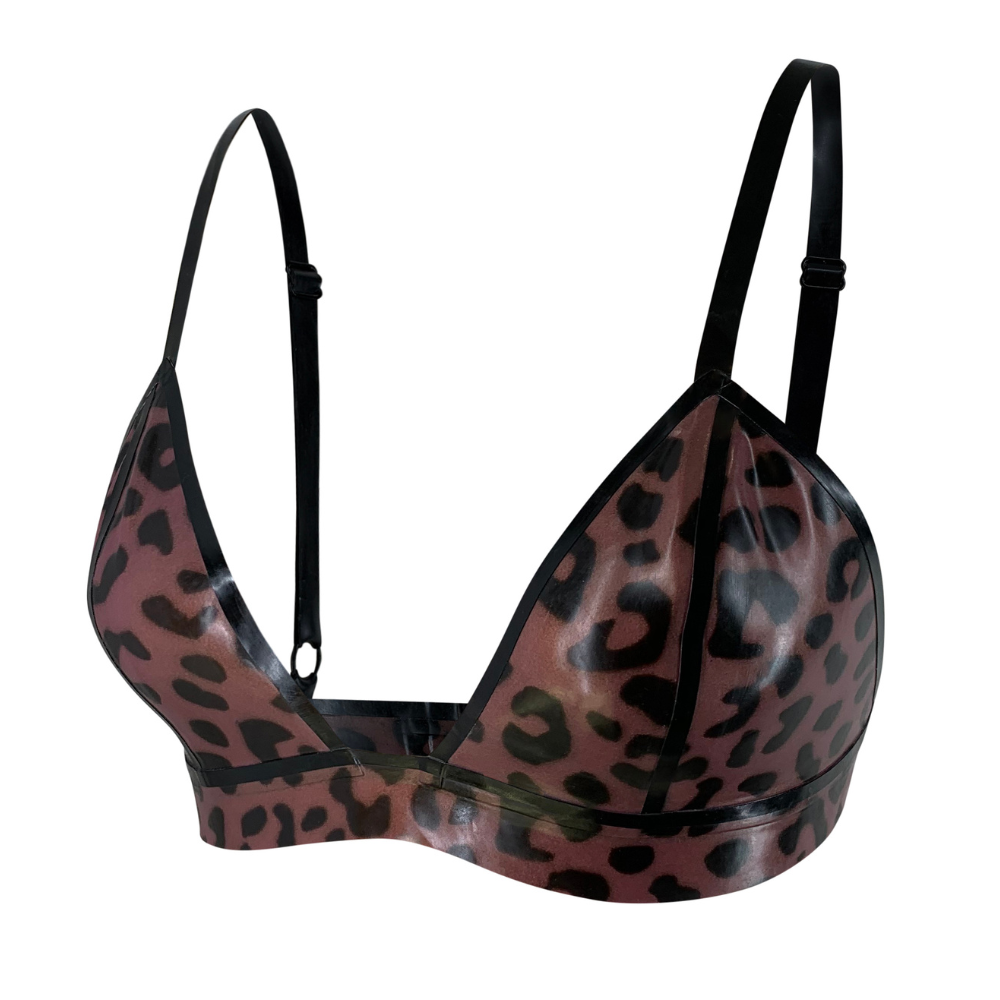 Print Bad Girl Bralette READY TO SHIP Medium / Lilac Leopard  - Vex Inc. | Latex Clothing