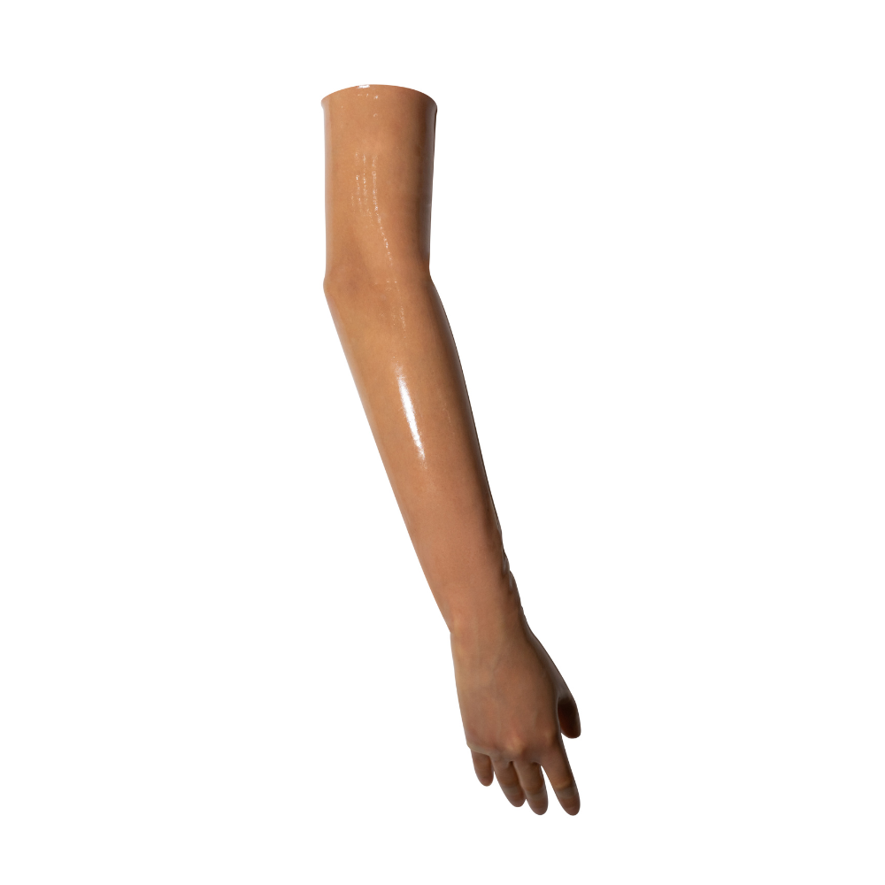 Long Streamline Latex Gloves READY TO SHIP XS / Transparent Natural Womens - Vex Inc. | Latex Clothing