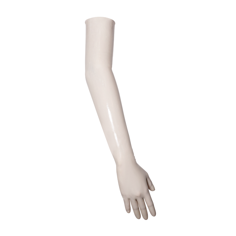 Long white online rubber gloves