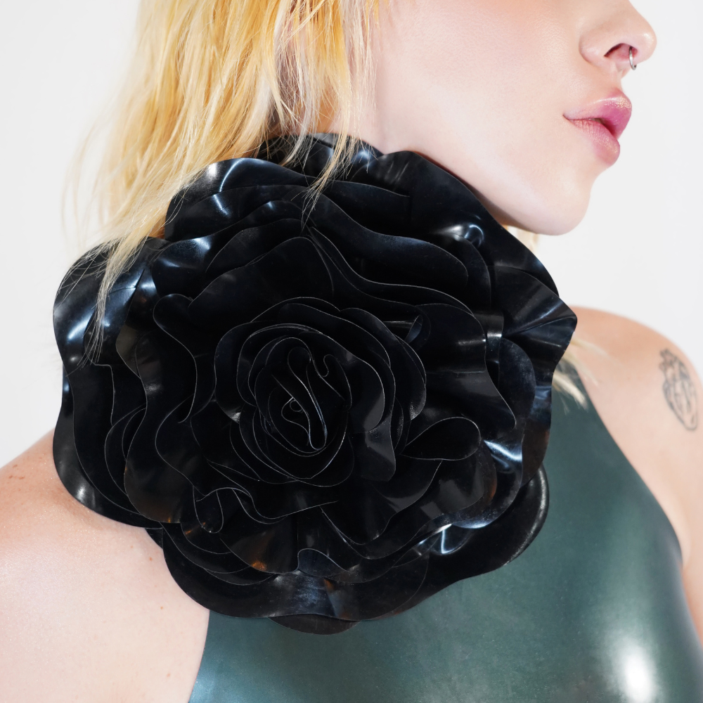 XL Flower Wrap Choker READY TO SHIP Womens - Vex Inc. | Latex Clothing