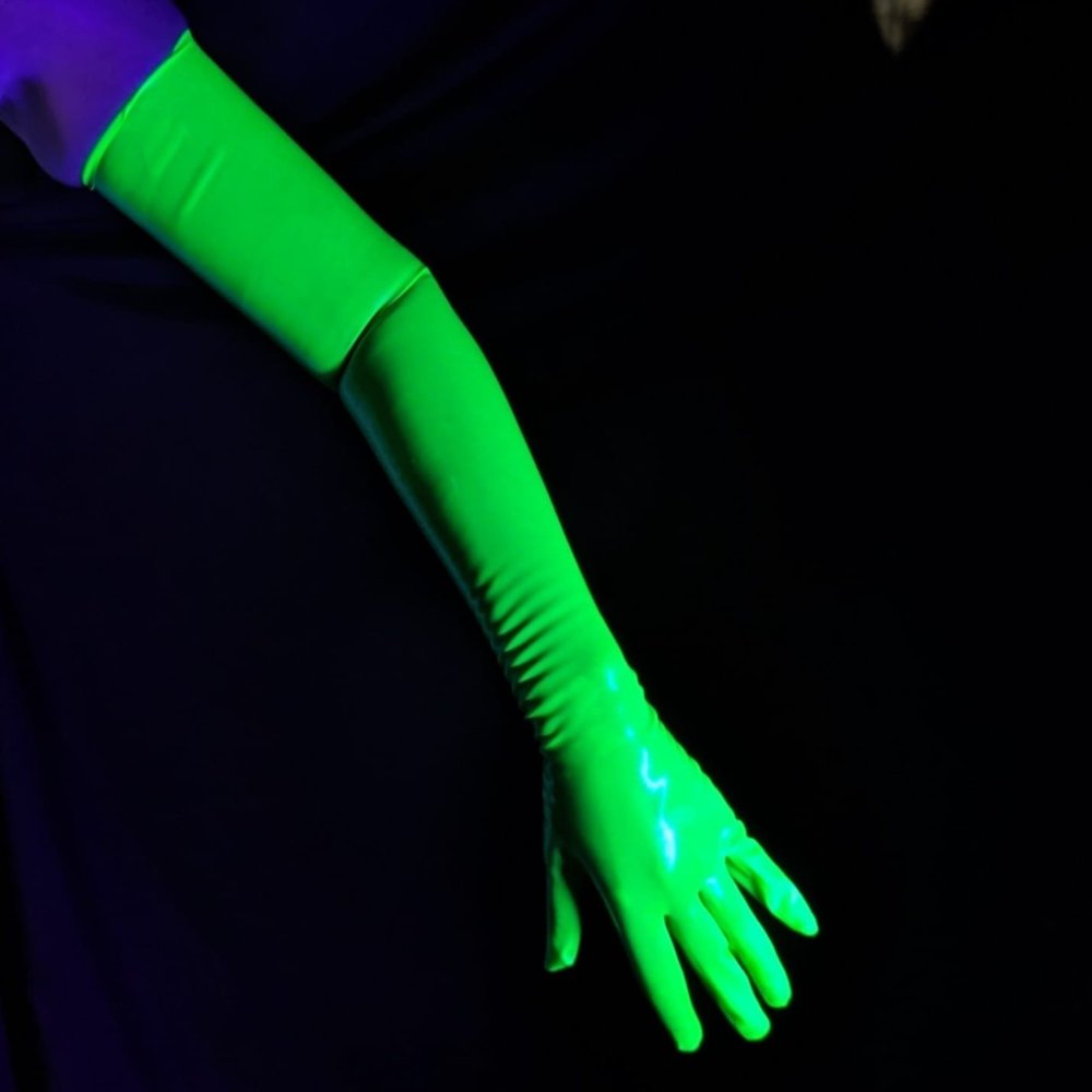 Handmade Long Latex Gloves READY TO SHIP Small / Vibrant Green Womens - Vex Inc. | Latex Clothing