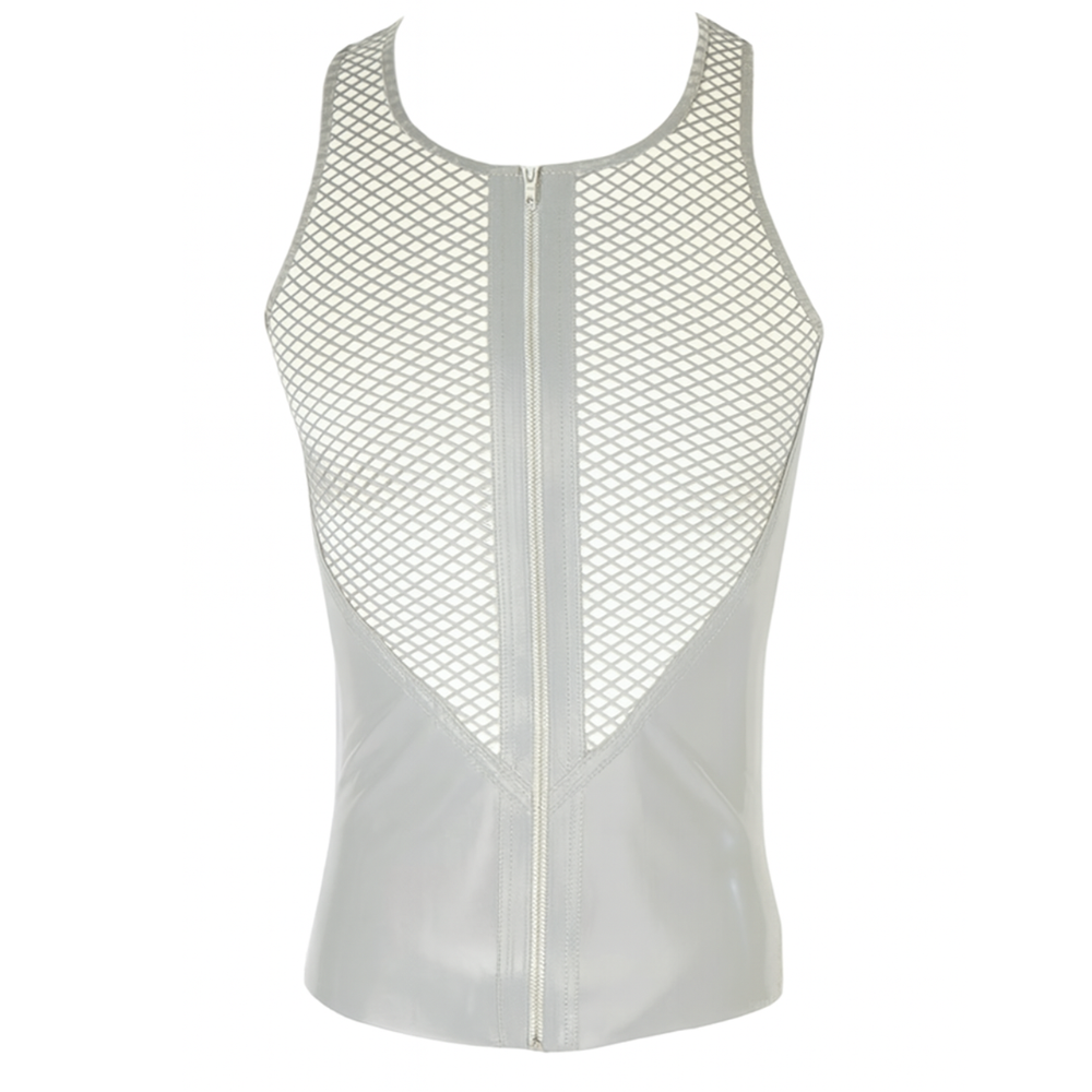 Fishnet Tank READY TO SHIP Medium / Grey Mens - Vex Inc. | Latex Clothing