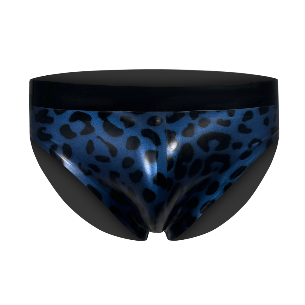 Print Brief READY TO SHIP Large / Blue Leopard Mens - Vex Inc. | Latex Clothing