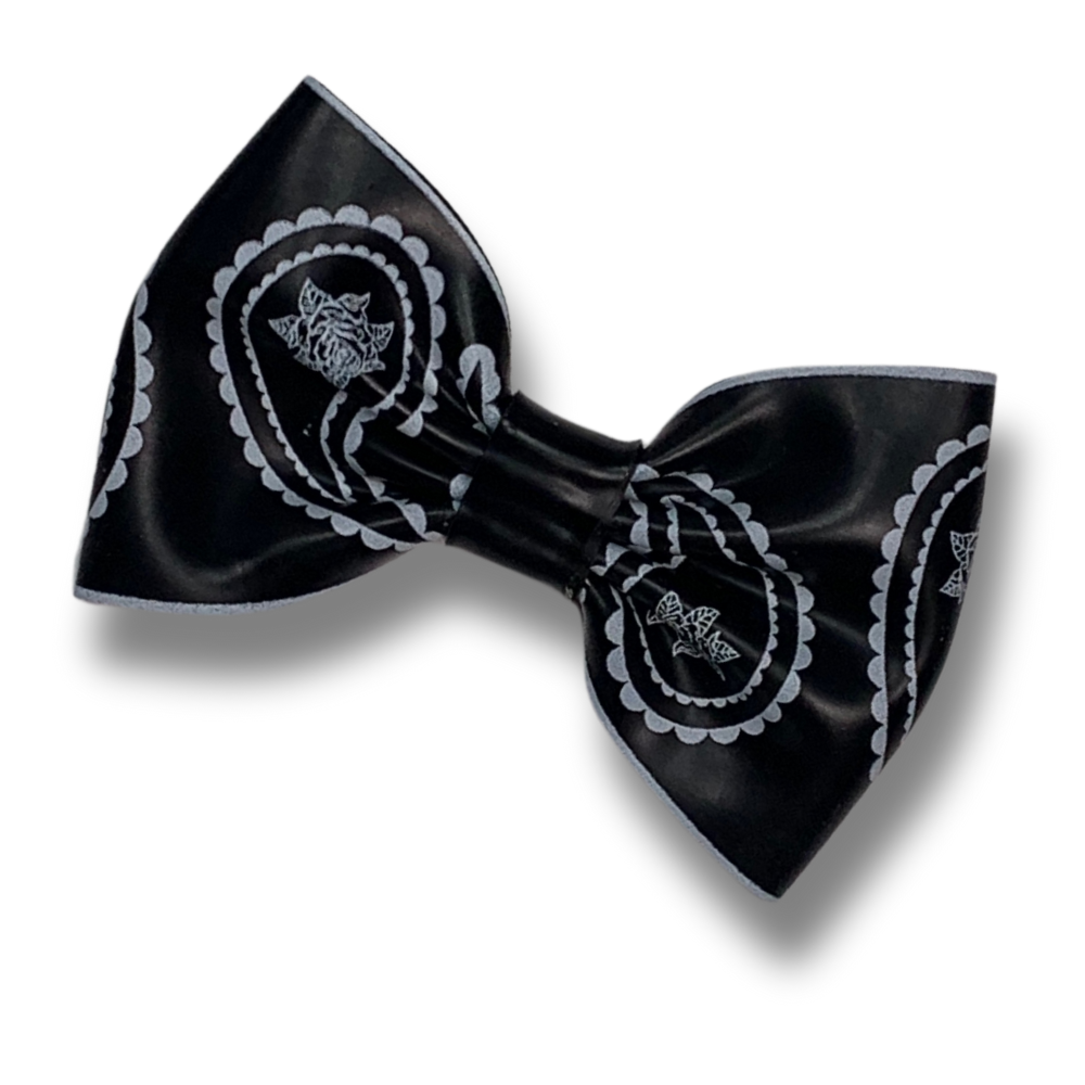 Bandana Print Latex Bow READY TO SHIP Black Womens - Vex Inc. | Latex Clothing