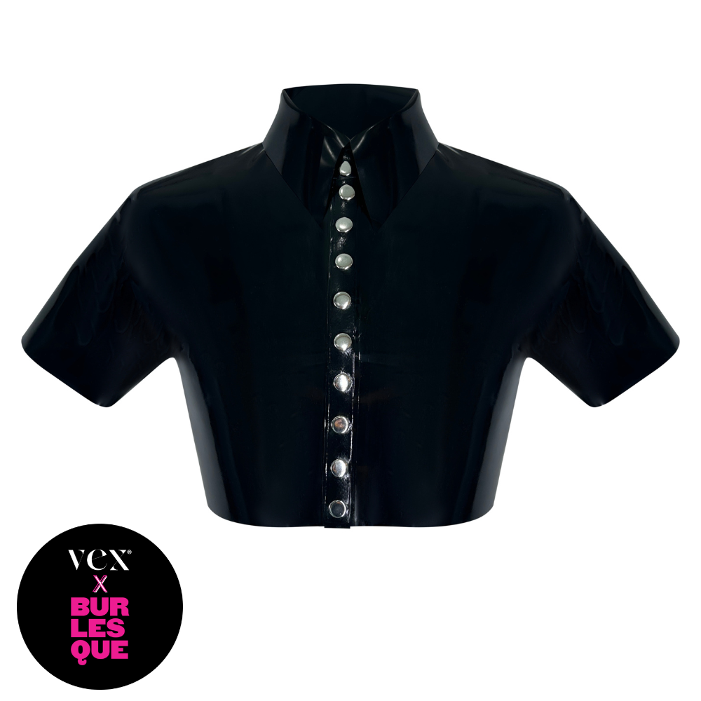 Cropped Dress Shirt   - Vex Inc. | Latex Clothing