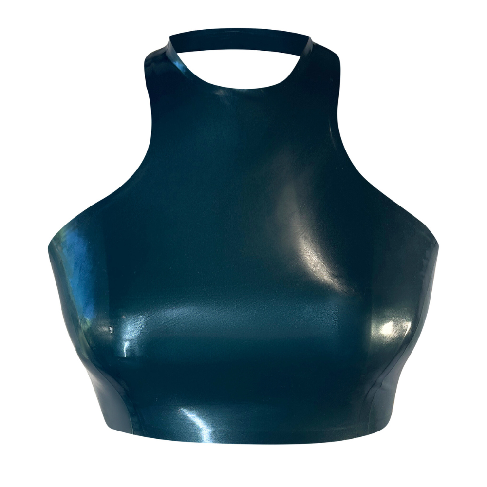 Meet Me at the Halter Crop Top READY TO SHIP Small / Peacock Crop Top - Vex Inc. | Latex Clothing