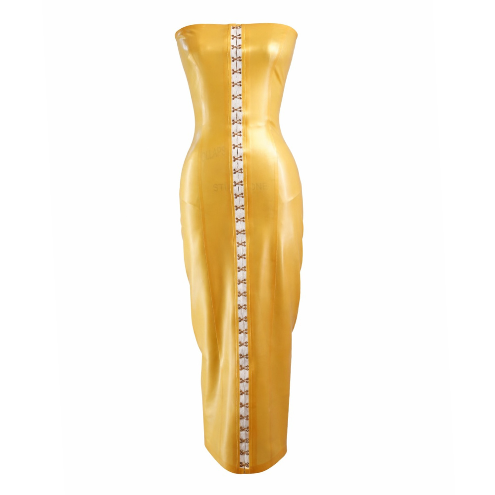 Clip Tube Drses READY TO SHIP Small / Gold Womens - Vex Inc. | Latex Clothing