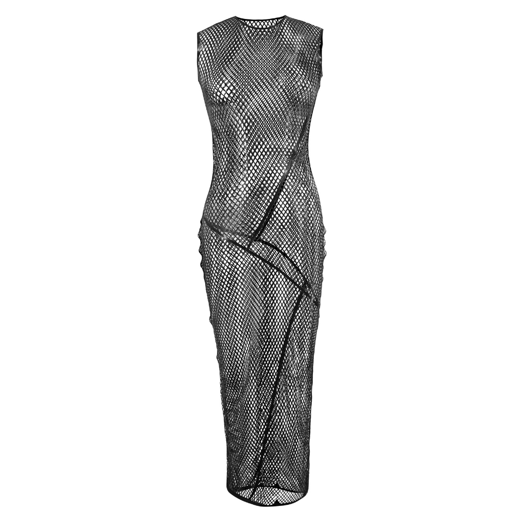 Stellar Fishnet Maxi Dress   - Vex Inc. | Latex Clothing