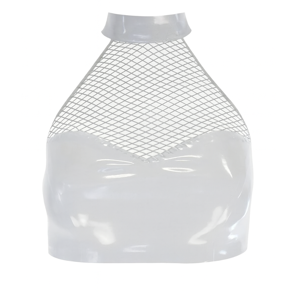 Fishnet Halter Top READY TO SHIP XS / Grey Womens - Vex Inc. | Latex Clothing