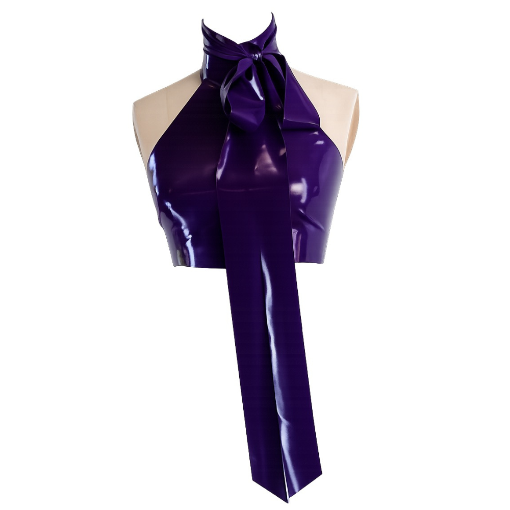 Tie Me Up Crop Top Ready To Ship Purple / Small - Vex Inc. | Latex Clothing