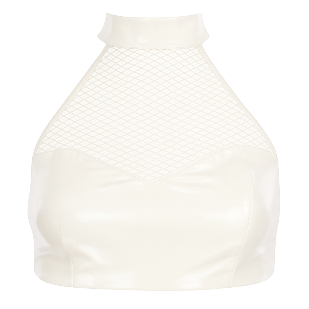 Fishnet Halter Top READY TO SHIP Small / White Womens - Vex Inc. | Latex Clothing