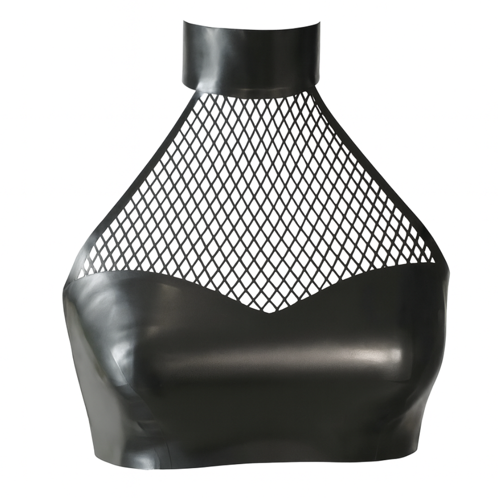 Fishnet Halter Top READY TO SHIP Medium / Pewter Womens - Vex Inc. | Latex Clothing