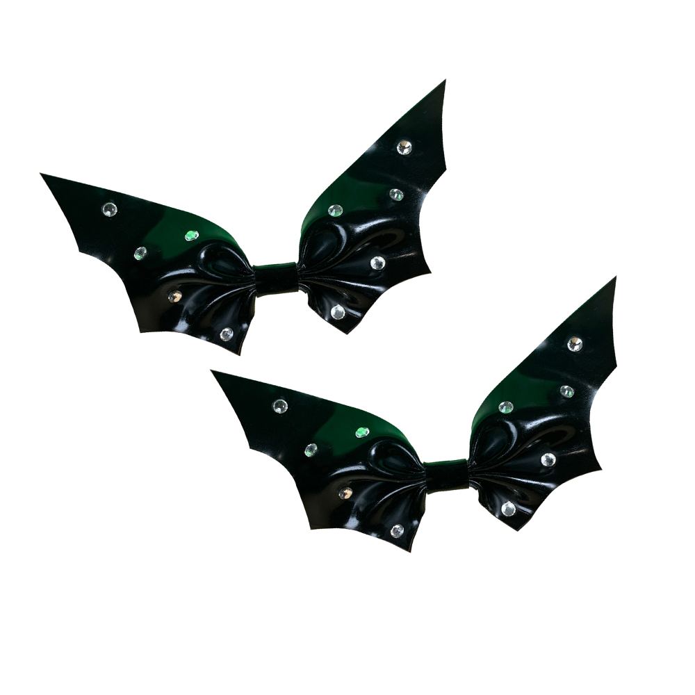 Rhinestone Bat Hair Bow Set READY TO SHIP  Womens - Vex Inc. | Latex Clothing
