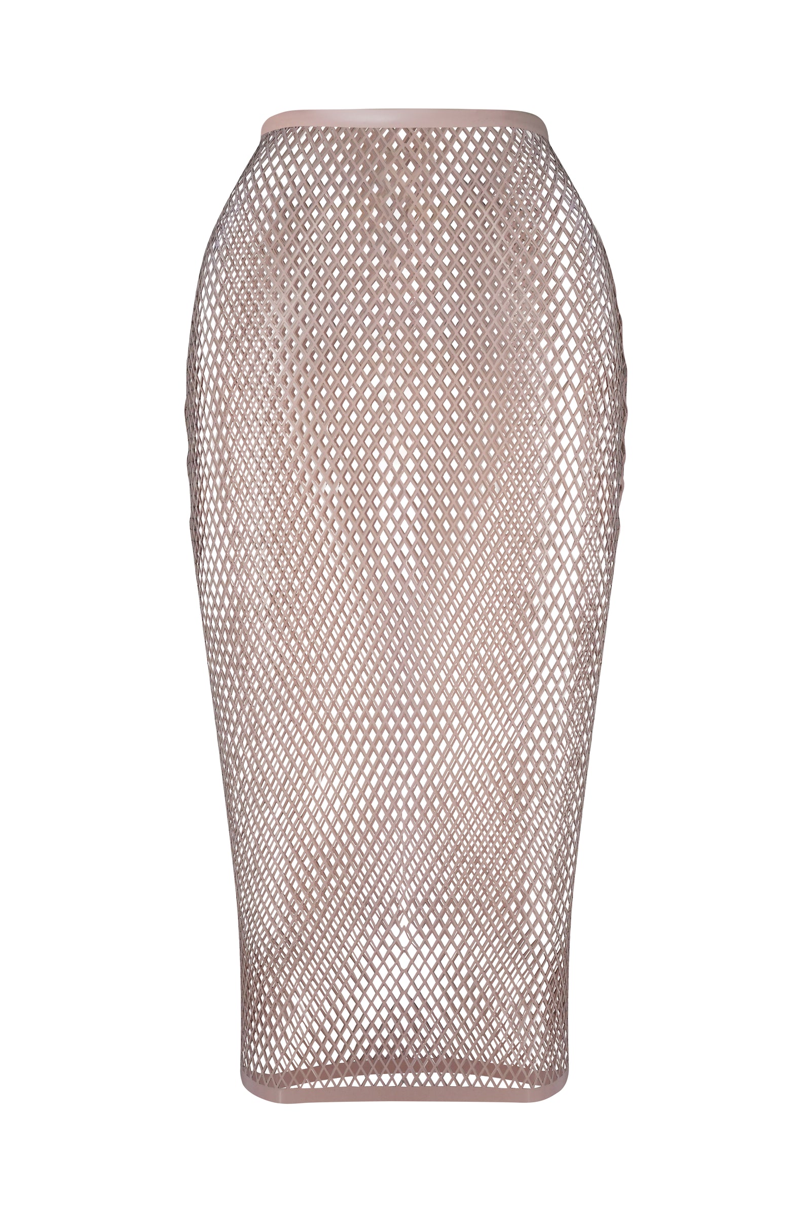 Fishnet Pencil Skirt READY TO SHIP Small / Baby Pink Womens - Vex Inc. | Latex Clothing
