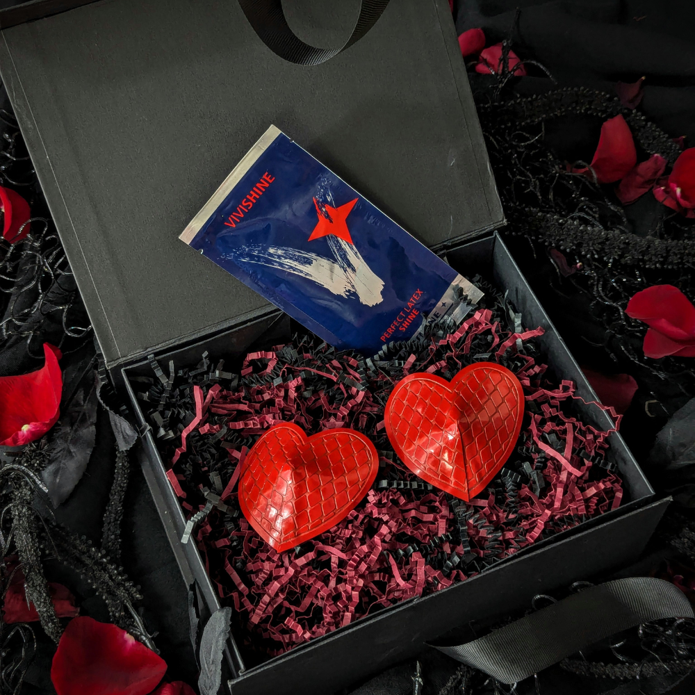 Eclipse Hearts GIFT SET READY TO SHIP Red / Small Womens - Vex Inc. | Latex Clothing