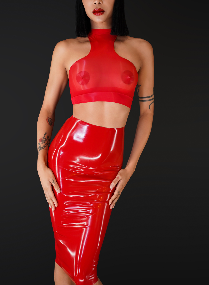 Halo Crop Top - VEX Nylon Edition - READY TO SHIP - Vex Inc. | Latex Clothing